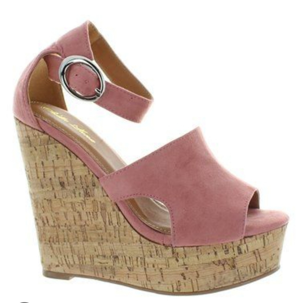 SOLD!!!!! Pazzle Mauve & Cork Deana Wedge Sandal